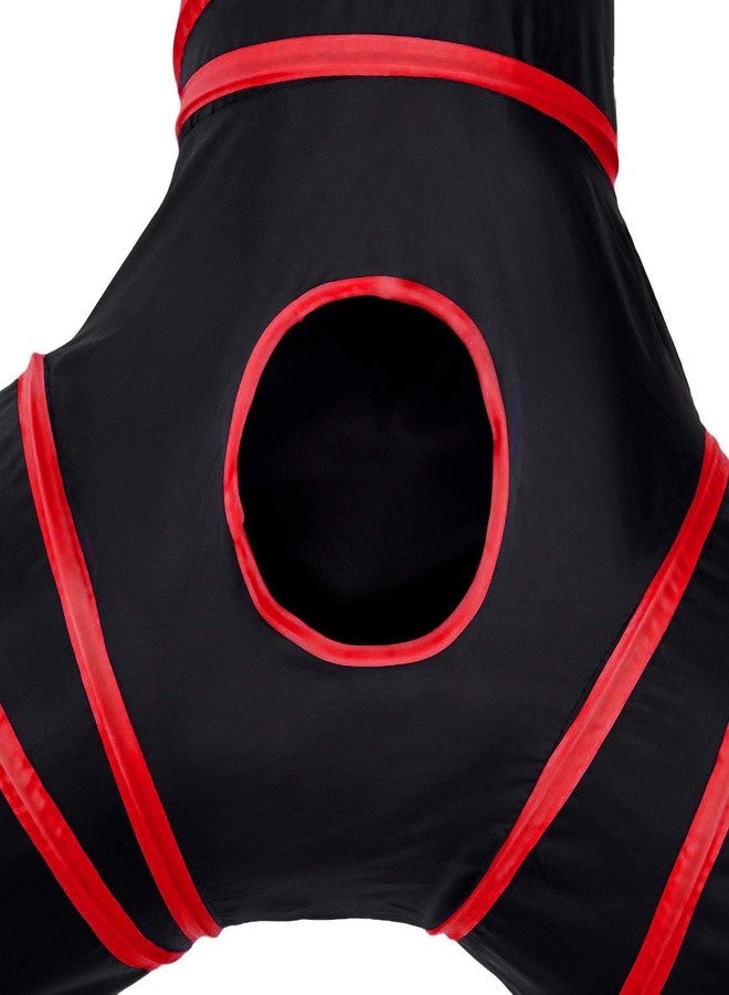 ويستيرن إرا لعبة نفق القطط من العصر الغربي، قابلة للطي بثلاث طرق للاستخدام الداخلي والخارجي، خفيفة الوزن، محمولة، نفق على شكل حرف T للاختباء، لعبة كرة معلقة للقطط والأرانب وخنازير غينيا (أحمر) - Image 5